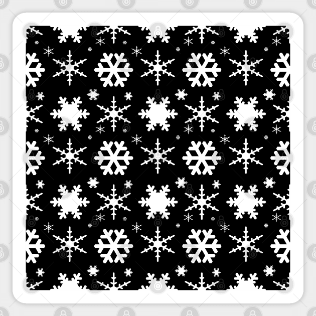 Snowflakes Black Sticker by BlakCircleGirl